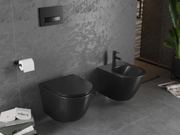 Mexen Lena WC misa Rimless s pomaly padajúcim sedadlom slim, duroplast, čierna matná - 30221085