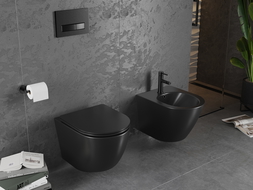 Mexen Lena WC misa Rimless s pomaly padajúcim sedátkom, duroplast, čierna matná - 30221085