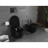 Mexen Lena WC misa Rimless s doskou so spomaleným pádom slim, duroplast, čierny lesk - 30224070
