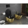 Mexen Lena WC misa Rimless s pomaly padajúcim sedátkom, duroplast, Čierna matná/Zlatá - 30224076