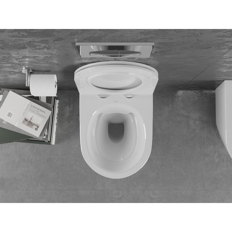 Mexen Lena miska wc Rimless s doskou pomaly klesajúcou slim, duroplast, biela lesk - 30220500