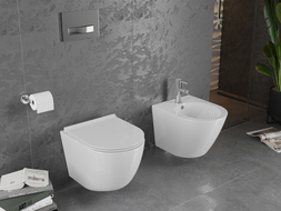 Mexen Lena miska wc Rimless s doskou pomaly klesajúcou slim, duroplast, biela lesk - 30220500