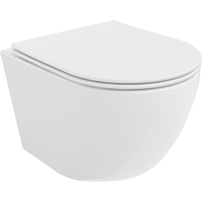 Mexen Lena wc misa Rimless s pomaly zatvárajúcim sa sedadlom slim, duroplast, biela lesk - 30220400