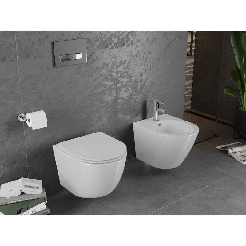 Mexen Lena WC misa Rimless s pomaly zatvárajúcim sedadlom slim, duroplast, biela lesklá - 30220300