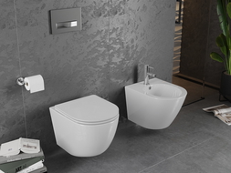 Mexen Lena miska wc Rimless s doskou pomaly padajúcou slim, duroplast, biela lesk - 30220300