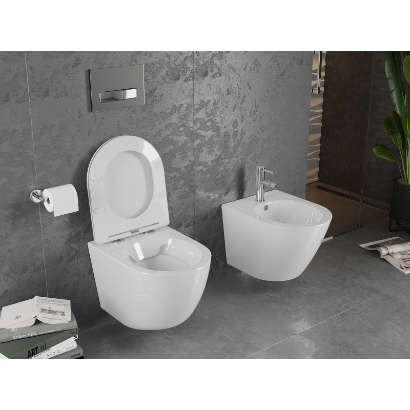 Mexen Lena WC misa Rimless s pomaly zatvárajúcim sedadlom slim, duroplast, biela lesklá - 30220300