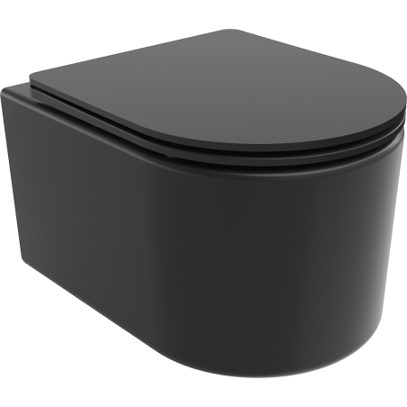 Mexen Sofia miska WC Rimless s pomaly padajúcou doskou slim, duroplast, čierna matná - 30541085