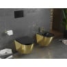 Mexen Lena WC misa Rimless s pomaly padajúcim sedátkom, duroplast, Čierna matná/Zlatá - 30224076