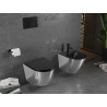 Mexen Lena WC misa Rimless s doskou s pomalým zatváraním slim, duroplast, čierna matná/strieborná - 30224074