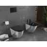 Mexen Lena WC miska bezokrajová s pomaly klesajúcim sedadlom slim, duroplast, čierna matná/strieborná - 30224074