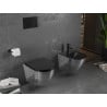 Mexen Lena WC misa Rimless s pomaly padajúcim sedátkom, duroplast, Čierna matná/Strieborná vzor rybích šupín - 30224072