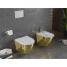 Mexen Lena WC misa Rimless s pomaly sklopnou doskou slim, duroplast, bielá/zlatá - 30224006