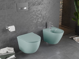 Mexen Lena miska WC Rimless s pomaly zatvárajúcim tenkým sedadlom, duroplast, svetlo zelený mat - 30224048
