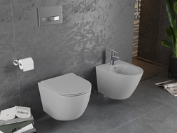 Mexen Lena WC misa Rimless s pomaly padajúcim sedátkom, duroplast, šedá bledomatná - 30224061