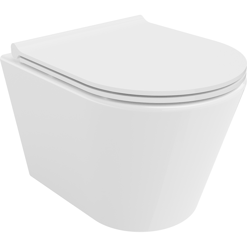 Mexen Rico misa WC Rimless s doskou s pomalým zatváraním slim, duroplast, biela lesklá - 30720500