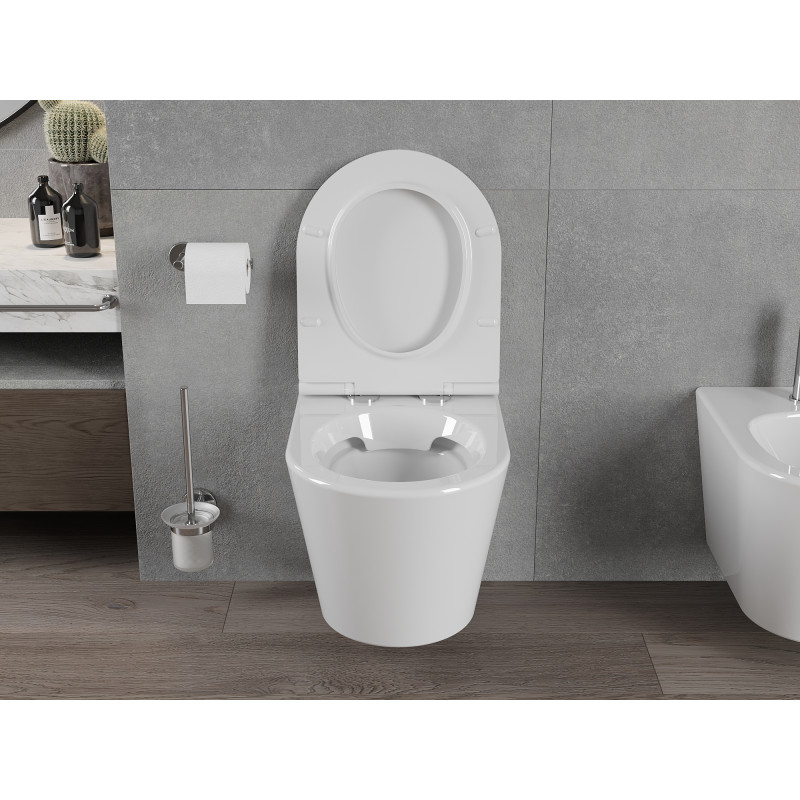 Mexen Rico miska WC Rimless s pomaly padajúcim sedátkom slim, duroplast, biela lesklá - 30720500