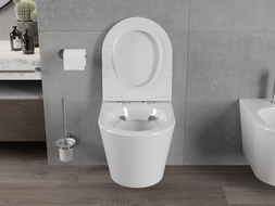 Mexen Rico misa WC Rimless s doskou s pomalým zatváraním slim, duroplast, biela lesklá - 30720500