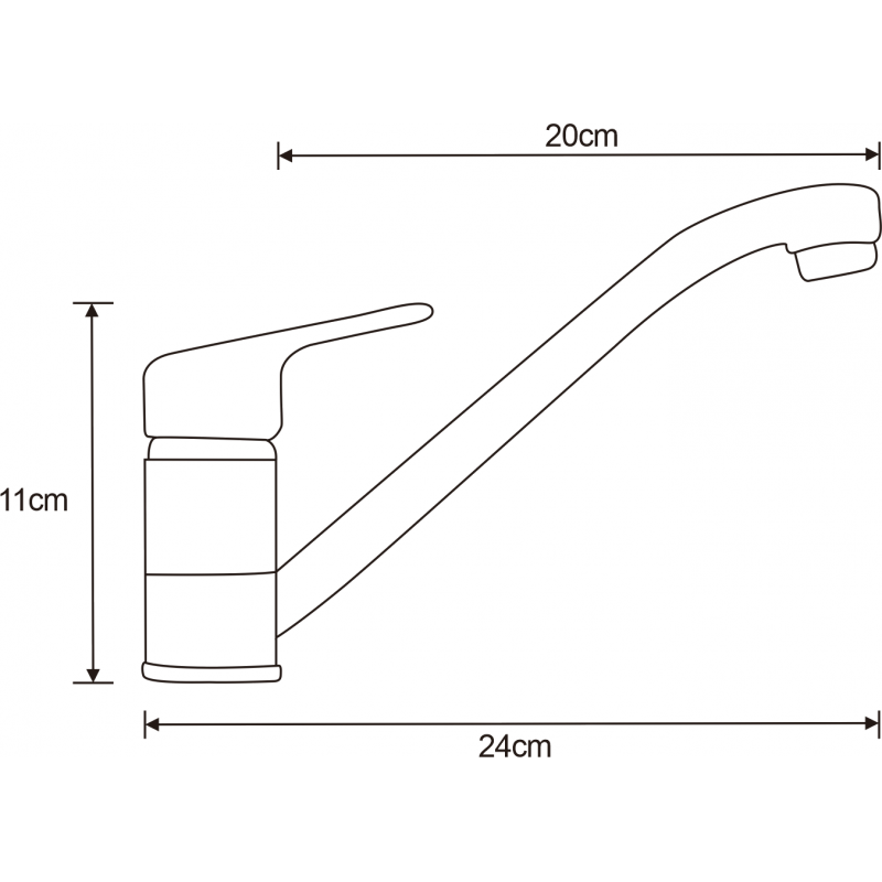 Mexen Selma kuchynská batéria dlhá výpusť, chróm - 671100-00