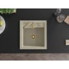 Mexen Vito granitový drez 1-komorový 520 x 490 mm, béžový, zlatý sifón - 6503521000-69-G
