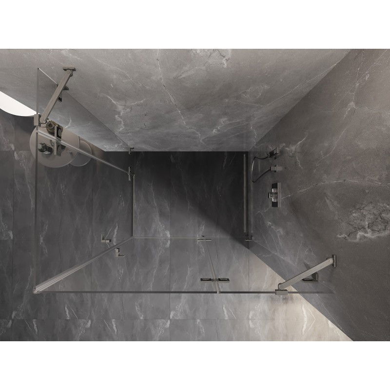 Mexen Lunar Duo sprchová kabína s pravou závesnou časťou 115 x 80 cm, priehľadná, kartáčovaný nikel - 834-115P-080L-97-00