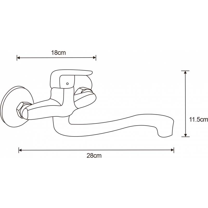 Mexen Eris kuchynská batéria dlhý výtok, chróm - 671200-00