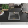 Mexen Vito granitový drez 1-komorový 520 x 490 mm, sivý, zlatý sifón - 6503521000-71-G