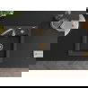 Mexen Vito granitový jednokomorový drez 520 x 490 mm, Čierna škvrnitá, Sifón Zlatá - 6503521000-76-G