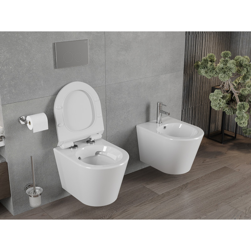 Mexen Rico miska WC Rimless so spomaľovacou doskou slim, duroplast, biela lesklá - 30720100