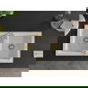 Mexen Mario granitový dvojkomorový drez 820 x 436 mm, Biela, Sifón Zlatá - 6504822000-20-G