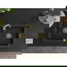 Mexen Mario granitový dvojkomorový drez 820 x 436 mm, Čierna/Strieborná metalíza, Sifón Zlatá - 6504822000-73-G