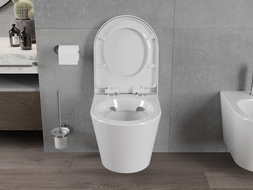 Mexen Rico WC misa Rimless s doskou s pomalým zatváraním, tvrdá, duroplast, biely lesk - 30720200