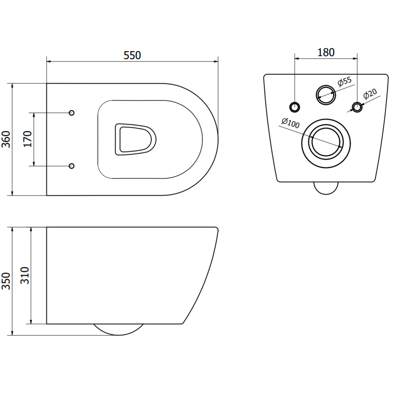 Mexen Rico miska wc s tvrdým sedadlom s pomalým zatváraním, biela lesklá - 30478000