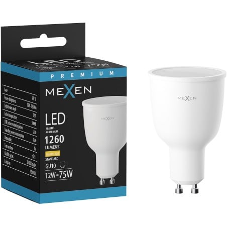 Mexen Nova LED žiarovka GU10, 12W, Teplá - 3000K, 1260 lm - L108-GU10-1230-01