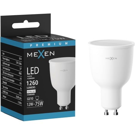 Mexen Nova LED žiarovka GU10, 12W, Neutrálna - 4000K, 1260 lm - L108-GU10-1240-01