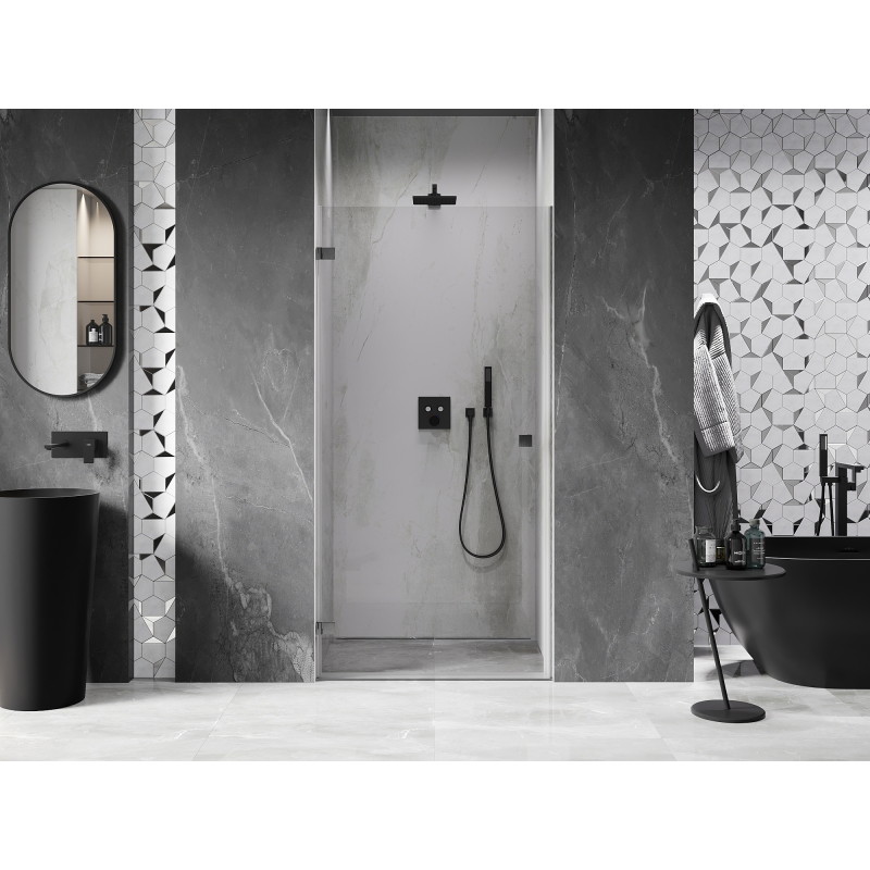 Mexen Lunar-B ľavé skladacie sprchové dvere 50 cm, transparentné, brúsená gun gray - 832-050-000-66-00-L