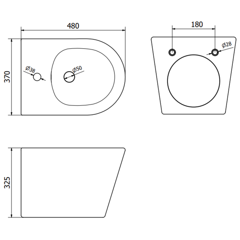 Mexen Rico závesný bidet, čierny matný - 35724885