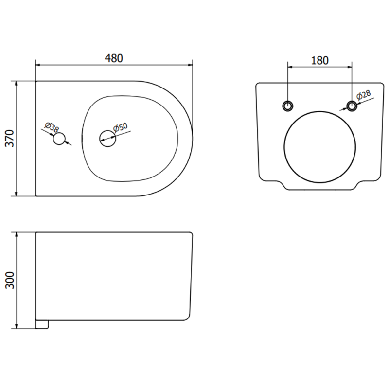 Mexen Sofia závesný bidet, čierny - 35544870