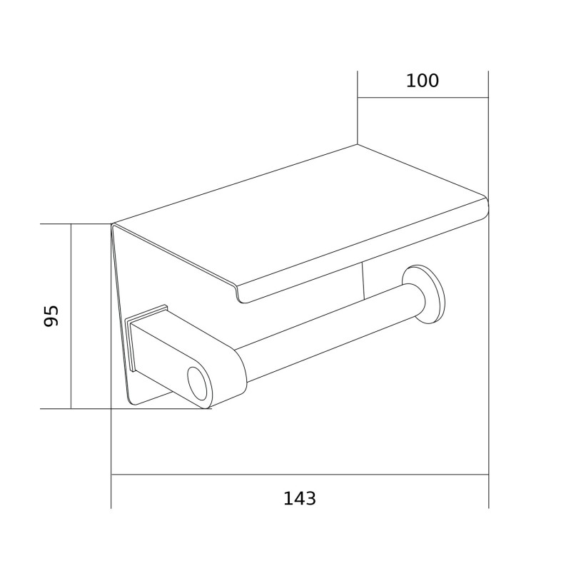 Mexen držiak na papier s poličkou, čierny - 701197-70
