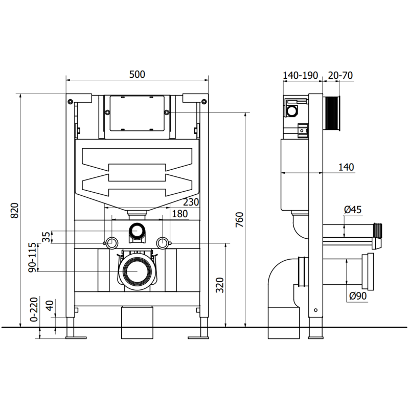 Mexen podomietkový WC set, rám Fenix XS-F s WC misou Margo, biely lesk - 6803342XX00