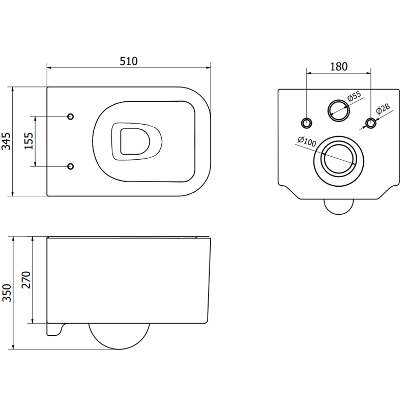 Mexen podomietková WC sada stelaž Fenix XS-F s WC misou Elis, biely lesk - 6803391XX00
