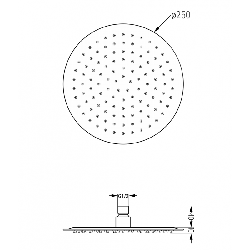 Mexen Slim dážďová hlavica 25 cm, chróm - 79225-00