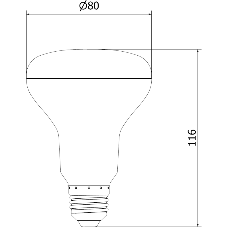 Mexen Nova LED žiarovka E27, R80, 12W, Neutrálna - 4000K, 1260 lm - L105-E27-1230-01 - L105-E27-1240-01