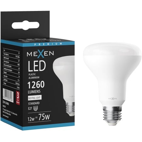 Mexen Nova LED žiarovka E27, R80, 12W, Neutrálna - 4000K, 1260 lm - L105-E27-1230-01 - L105-E27-1240-01