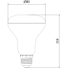 Mexen Nova LED žiarovka E27, R80, 12W, Studená - 6500K, 1260 lm - L105-E27-1265-01