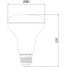 Mexen Nova LED žiarovka E27, R80, 15W, Teplá - 3000K, 1575 lm - L105-E27-1530-01