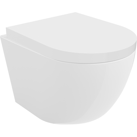 Mexen Lena WC misa Rimless s pomaly padajúcim tvrdým sedadlom, duroplast, biely lesk - 30220200