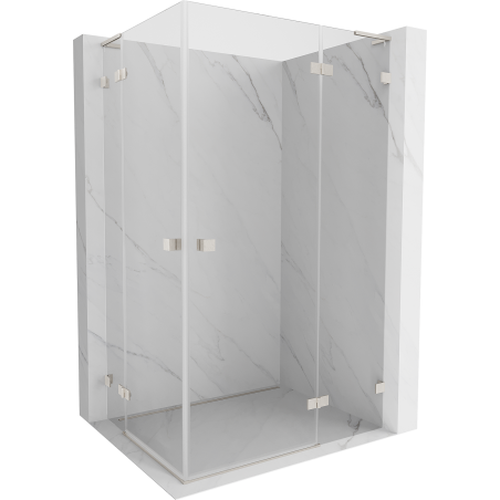 Mexen Lunar L Duo sprchová kabína s pravými dverami 100 x 70 cm, transparentná, brúsený nikel - 834L-100P-070L-97-00