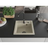 Mexen Vito Granitový drez 1-komorový 520 x 490 mm, béžový, čierny sifón - 6503521000-69-B