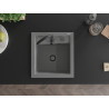 Mexen Vito granitoý drez 1-komorový 520 x 490 mm, sivý, čierny sifón - 6503521000-71-B