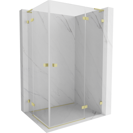 Mexen Lunar L Duo sprchová kabína pravá 115 x 75 cm, transparentná, zlatá brúsená - 834L-115P-075L-55-00
